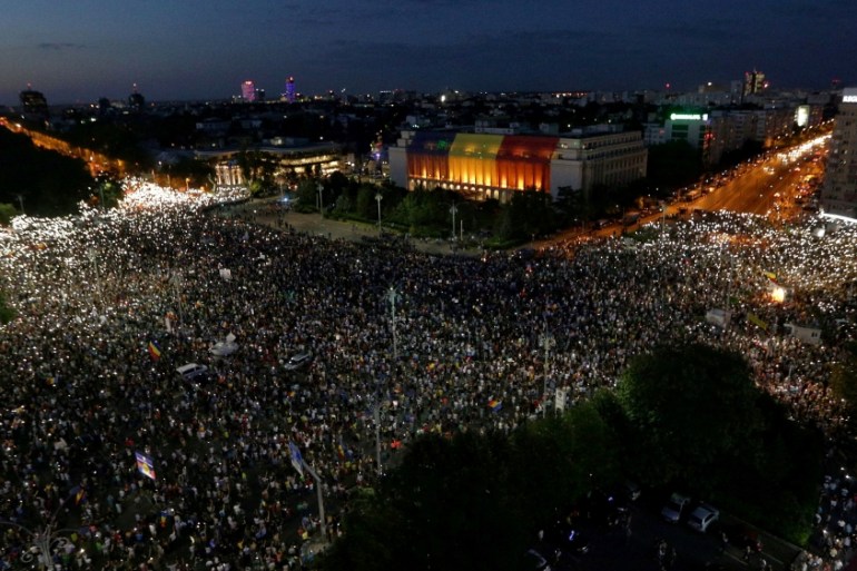 Thousands of Romanians joined an anti-government rally in the capital Bucharest