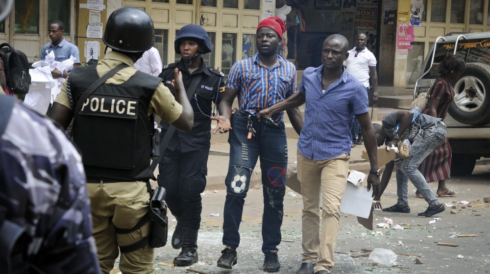 Dozens of people have been arrested for protesting Bobi Wine's arrest [AP]