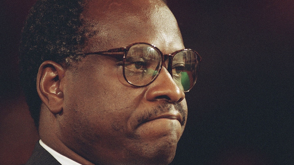Clarence Thomas denied the allegations made by Hill [File: Doug Mills/AP Photo]
