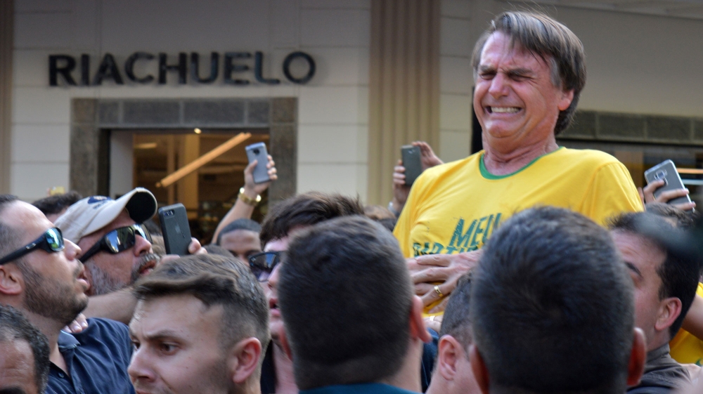 Bolsonaro suffered life-threatening wounds to his intestines due to the stabbing [Raysa Campos Leite/Reuters]