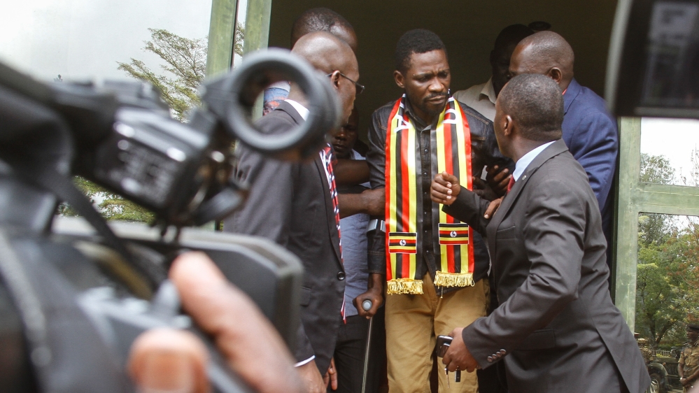 Kyagulanyi has been charged with treason for his alleged role in stoning the president's convoy [AFP]