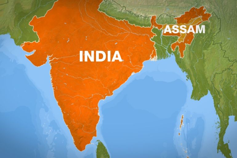 India map (Assam highlight)