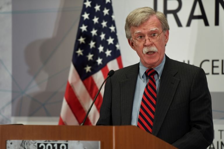 U.S. National Security Advisor John Bolton speaks during the United Against Nuclear Iran Summit on the sidelines of the United Nations General Assembly in New York City