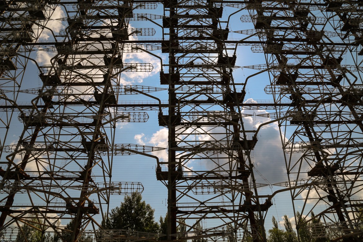 A Soviet over-the-horizon-radar system built to detect incoming intercontinental ballistic missiles was secretly housed in a military base near the Chernobyl nuclear plant. [Blake Sifton/Al Jazeera]
