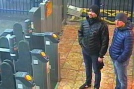 Alexander Petrov and Ruslan Boshirov, who were formally accused of attempting to murder former Russian intelligence officer Sergei Skripal and his daughter Yulia in Salisbury, are seen on CCTV in an i