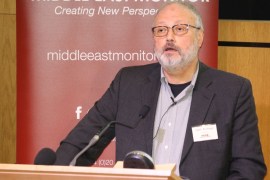 Saudi dissident Jamal Khashoggi speaks at an event hosted by Middle East Monitor in London Britain, September 29, 2018. Picture taken September 29, 2018. Middle East Monitor/Handout via REUTERS. ATTEN