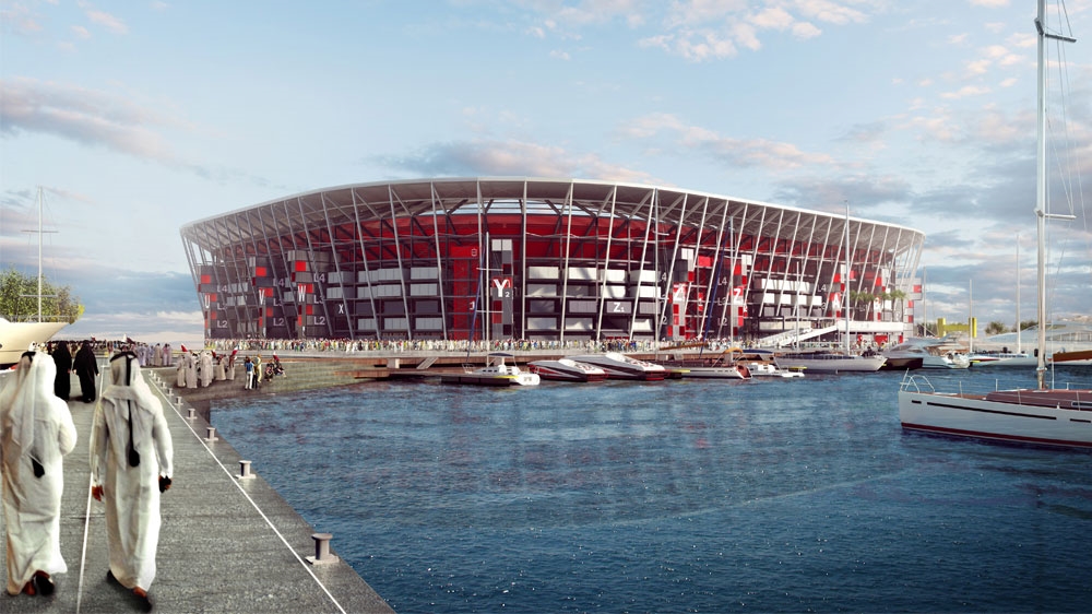 A computer-generated artist's impression of the planned Ras Abu Aboud Stadium [Illustration: 2022 Supreme Committee for Delivery & Legacy/Getty Images]