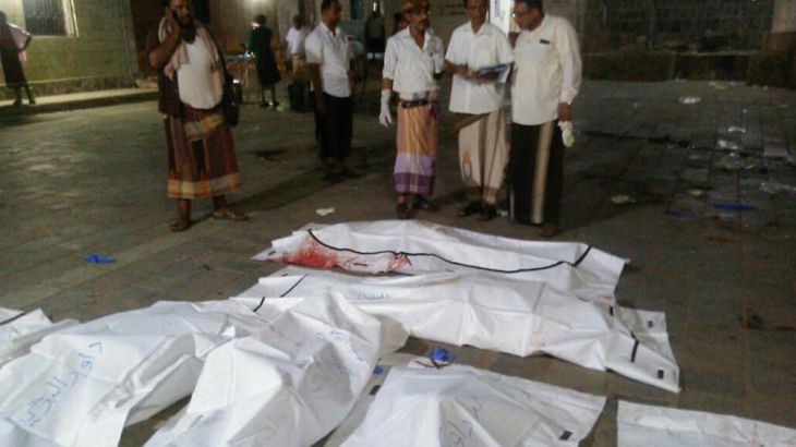 Victims of a Saudi air strike on vegetable market in west Yemen