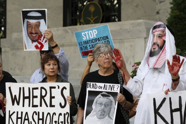 Saudi protest Washington AP