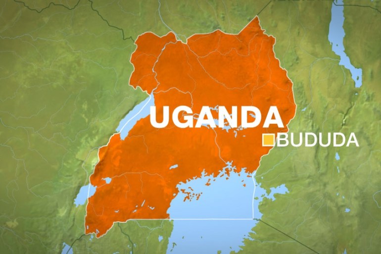 Uganda map showing Bududa district
