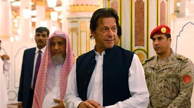 
PM Imran Khan urged calm since Bibi's acquittal but his call has fallen on deaf ears so far [Saudi Press Agency via AP]
