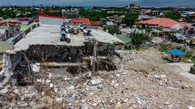 The ruins of Anutapura Hospital, which was badly damaged in the earthquake and tsunami last month [Ian Morse/Al Jazeera]