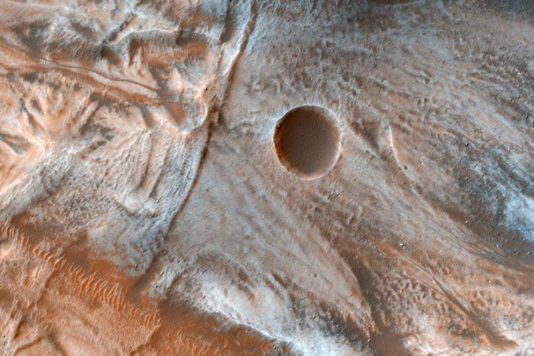 A NASA image showing a view of the surface of Mars