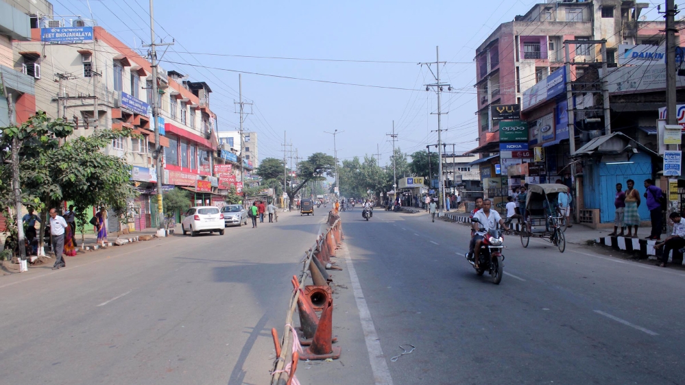 Shops and businesses remained shut in capital Guwahati in response to 'Assam Bandh' [Abdul Gani/Al Jazeera]