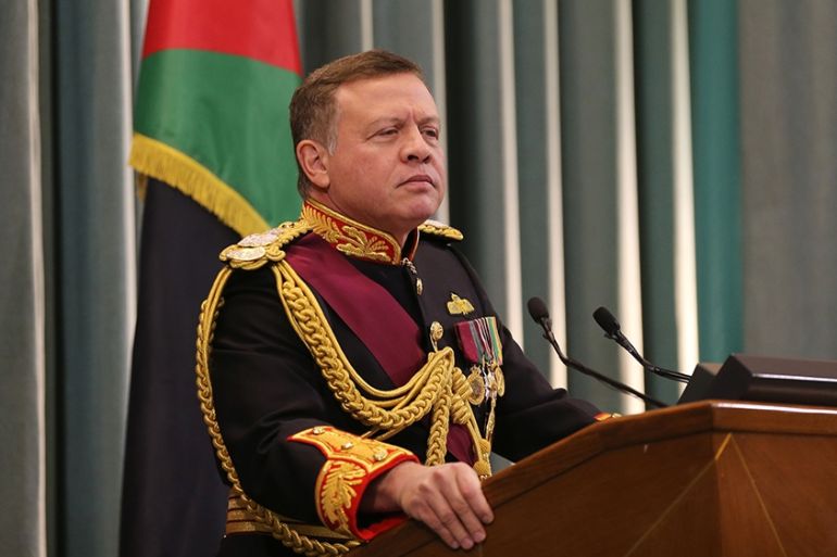 AMMAN, JORDAN- NOVEMBER 7: Jordan''s King Abdullah II attends the State opening of the Parliament on November 7, 2016, in Amman, Jordan. King Abdullah addressed the recently elected 18th Jordanian Lowe