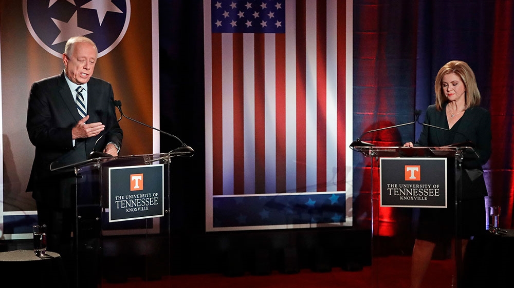 Phil Bredesen debates Marsha Blackburn on October 10 [Mark Humphrey/AP Photo]