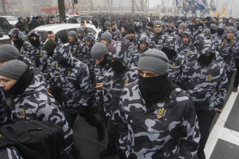 Protest from Ukrainian far-right groups in Kiev