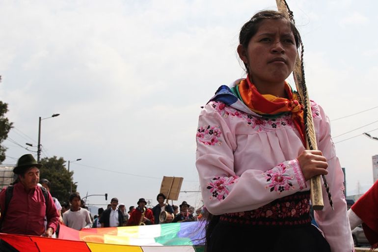 Indigenous march to Quito [Kimberley Brown/Al Jazeera]
