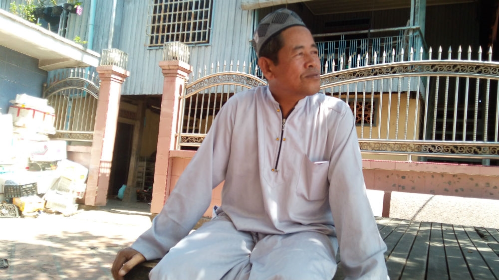 Kop Math, outside a mosque in Phnom Penh [George Wright/Al Jazeera]