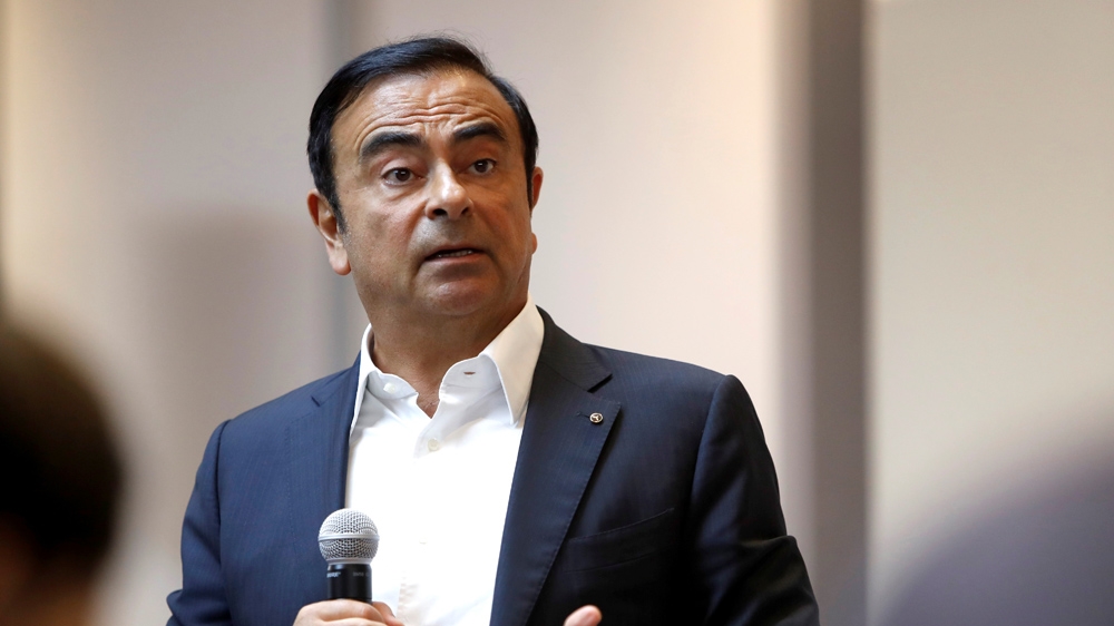 Carlos Ghosn, who was arrested on Monday, pictured earlier this year at an event in the US [Steve Marcus/Reuters]