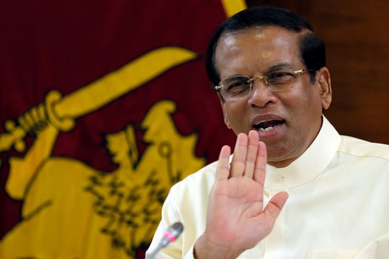 Sri Lanka''s President Maithripala Sirisena speaks during a meeting with Foreign Correspondents Association at his residence in Colombo, Sri Lanka