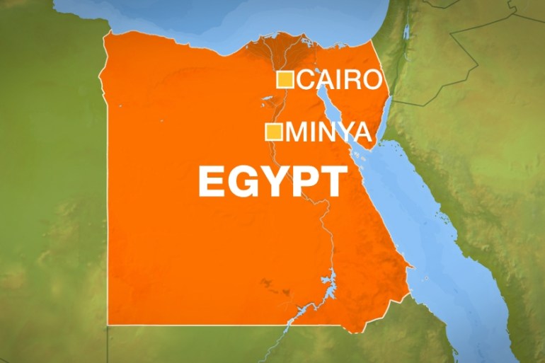 Map of Egypt showing Cairo/Minya