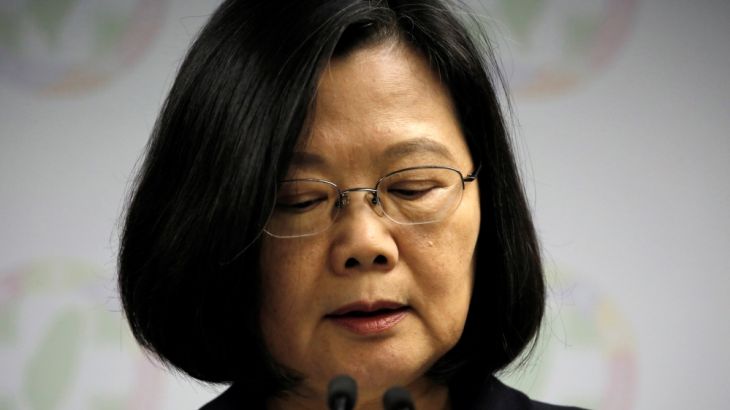 Taiwan President Tsai Ing-wen announces her resignation as chairwoman of the Democratic Progressive Party (DPP) after local elections in Taipei