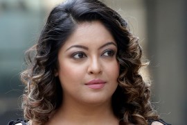 Former Bollywood actress Tanushree Dutta stands for photographs outside a media house in Mumbai, India, Friday, Oct. 12, 2018. A social media storm began in September, when Dutta spoke to several Indi