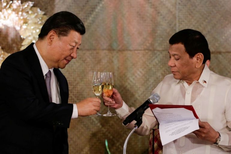 China''s President Xi Jinping and Philippine President Rodrigo Duterte