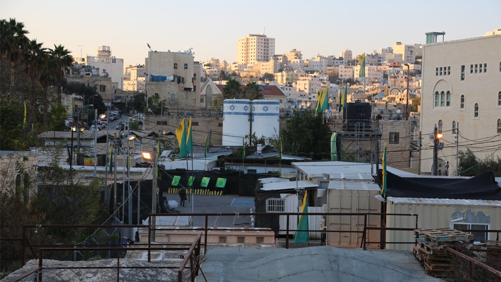 An Israeli army base situated in a Palestinian neighbourhood in Hebron [Mersiha Gadzo/Al Jazeera]