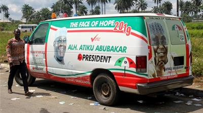 Campaigning for the Nigerian presidential elections officially begun on Sunday [Tife Owolabi/Reuters]