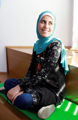 Yasmin left her job as an English teacher to join Gaza Sky Geeks [Fedaa al-Qedra/Al Jazeera]