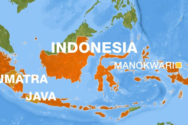 Manokwari map, Indonesia