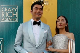 FILE PHOTO: Cast members Golding and Wu pose at the premiere for "Crazy Rich Asians" in Los Angeles