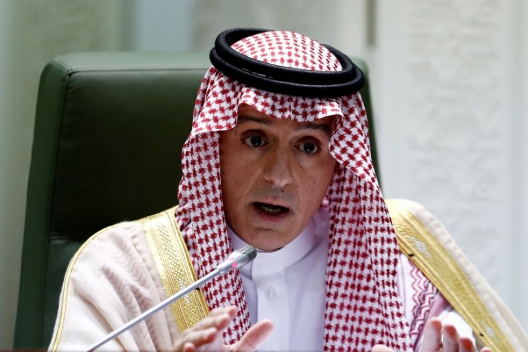 Saudi Arabia''s Foreign Minister Adel bin Ahmed Al-Jubeir speaks during a news conference at the Ministry of Foreign Affairs in Riyadh
