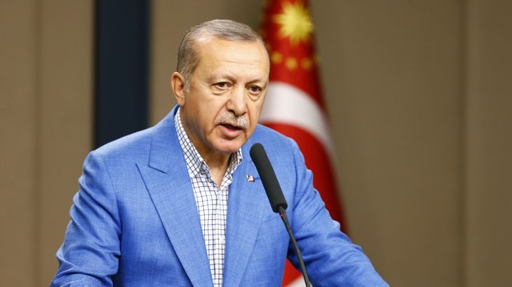 President of Turkey Recep Tayyip Erdogan arrives in Turkey