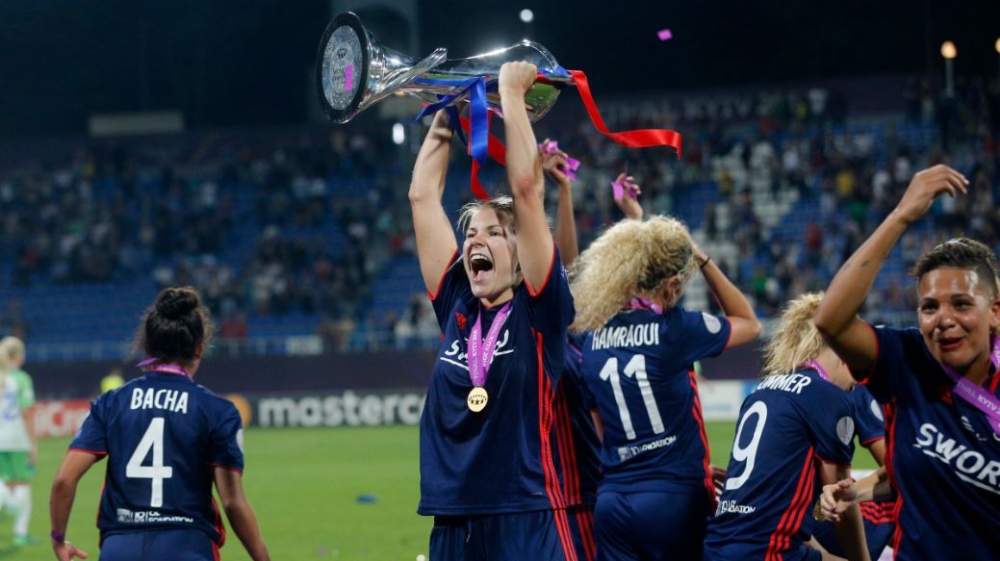 Hegerberg is a three-time Women's Champions League winner with Olympic Lyonnais [Efrem Lukatsky/The Associated Press]