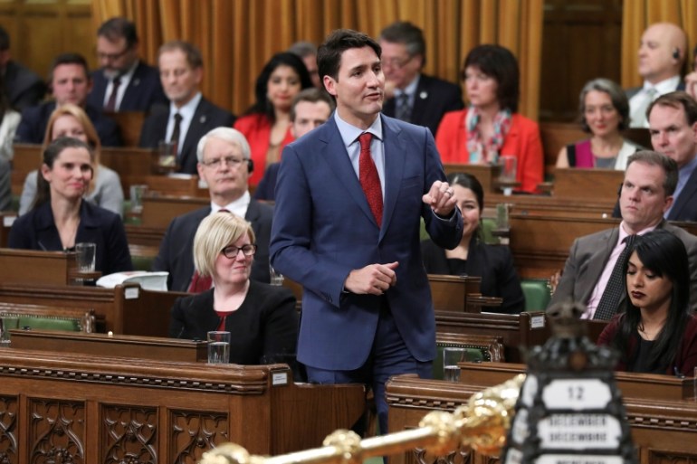 Canada''s PM Trudeau speaks ovation in the House of Commons on Parliament Hill in Ottawa