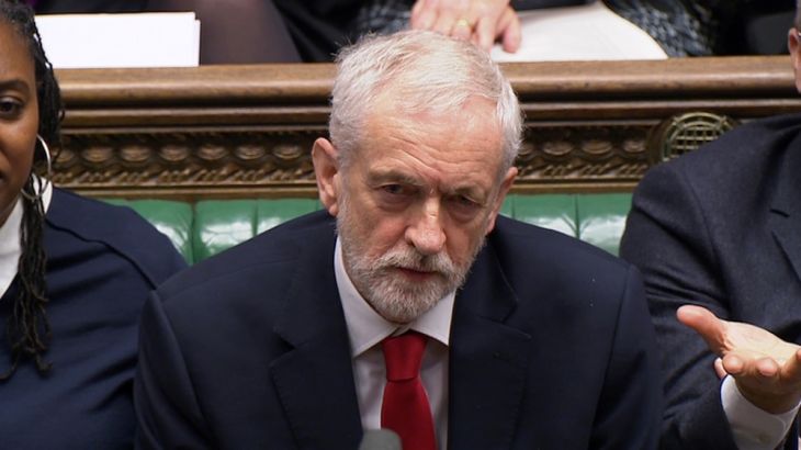 Jeremy Corbyn, the leader of the Labour Party, attends Prime Minister''s Questions in the House of Commons, London