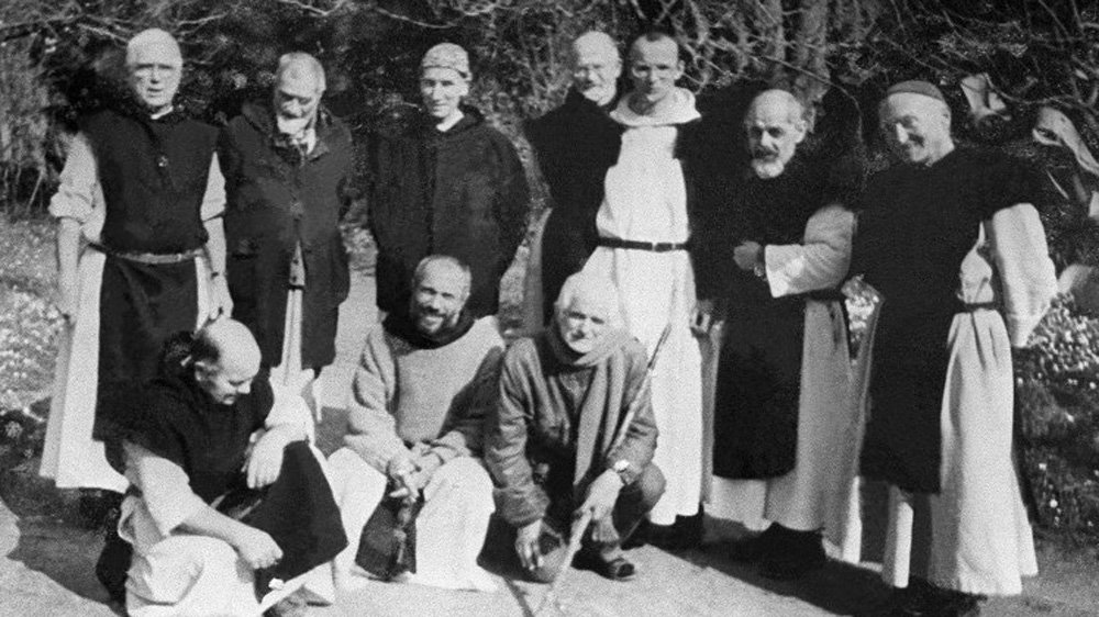 An undated file photo shows the seven French Trappist monks of the Tibhirine Notre-Dame de l'Atlas monastery of Medea [File: AFP] 