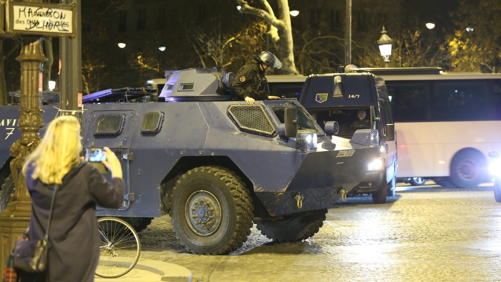 Armoured vehicles were deployed in Paris ahead of the 'yellow vest' demonstration [Dursun Aydemir/Anadolu Agency]