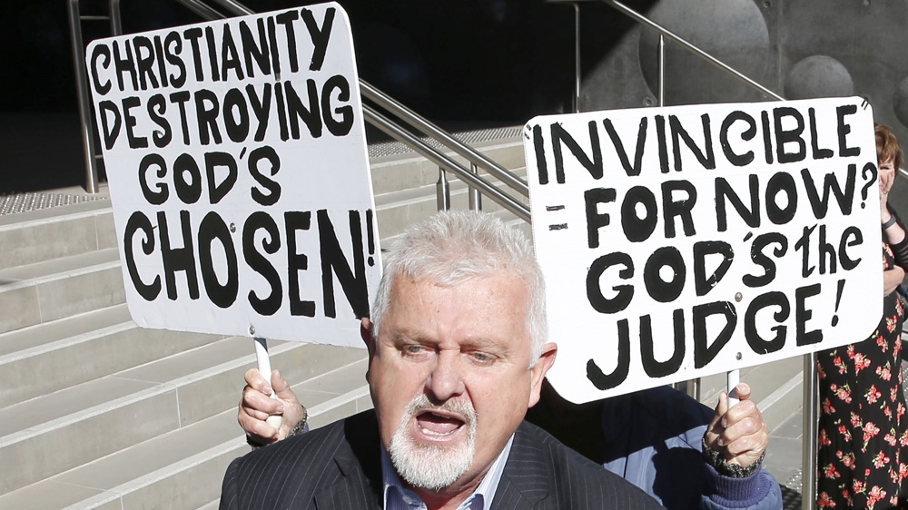 Abuse victim Peter Gogarty outside court after attending Wilson's trial [File: Darren Pateman/AP]