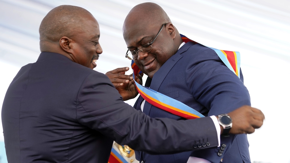 Tshisekedi's victory was marred by accusations that he struck a backroom deal with the outgoing president, Joseph Kabila [Jerome Delay/AP]