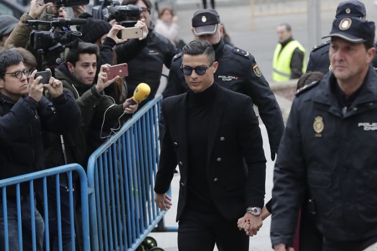 Cristian Ronaldo in court for tax evasion charge