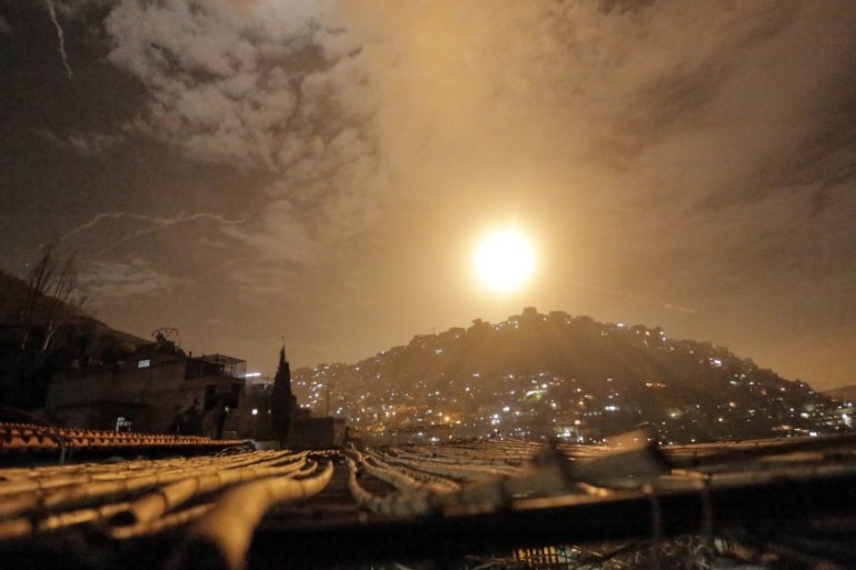 Syrian air defenses intercept Israeli missiles targeting an area in Damascus, Syria, 21 January 2019. According to media reports, the Israeli Defense Forces (IDF) stated that it had targeted Iranian R