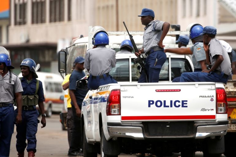 Police patrol in Harare