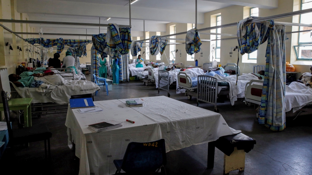 Cholera patients receive treatment and care inside a special ward at the Kenyatta National Hospital in Nairobi, Kenya July 19, 2017 [File: Thomas Mukoya/Reuters]
