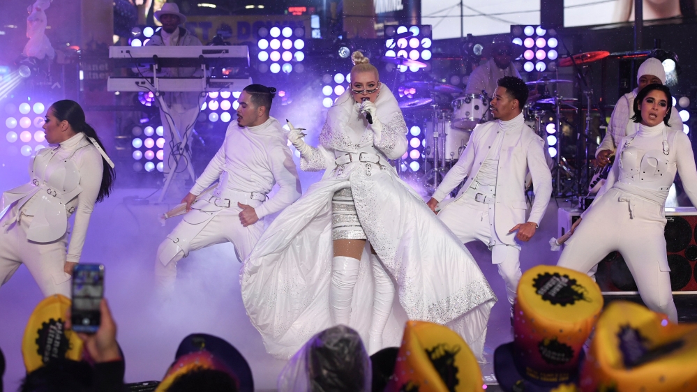 Christina Aguilera performs during New Year's Eve celebrations in Times Square [Darren Ornitz/Reuters]