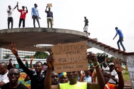 FILE PHOTO: Supporters of Martin Fayulu, runner-up in Democratic Republic of Congo''s presidential election, protest in front of the constitutional court in Kinshasa