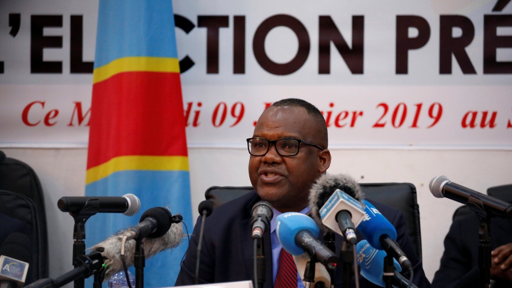 Corneille Nangaa, president of CENI, announces the results of the DRC's presidential election [Jackson Njehia/Reuters]
